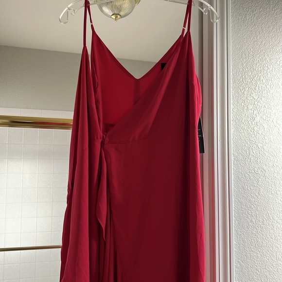 Fancy and fun! Red Wrap-around dress. Size L - Picture 7 of 8